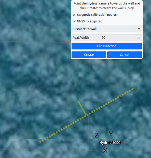 Create wall survey by pointing Hydrus at wall